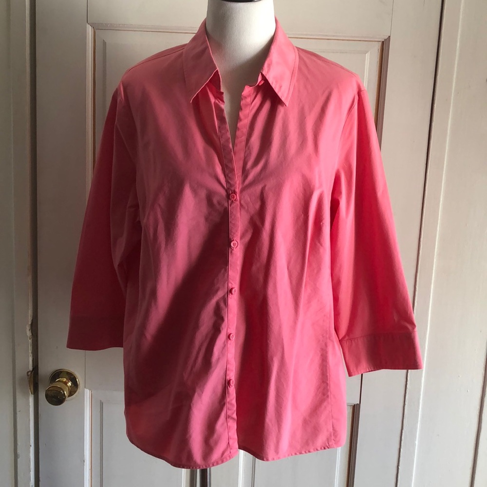 Women’s Worthington Stretch 1X Pink Button Down